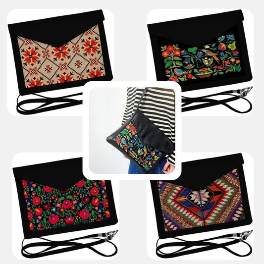 Ukrainian Crossbody Bag with Modern Ukrainian Ornament - 7 designs