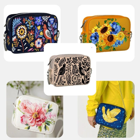 Ukrainian Crossbody Bag with Fashion Print - 7 designs