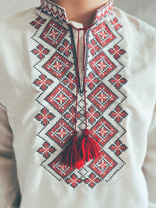 Timeless Ukrainian Linen Vyshyvanka Shirt for Men – Modern Elegance