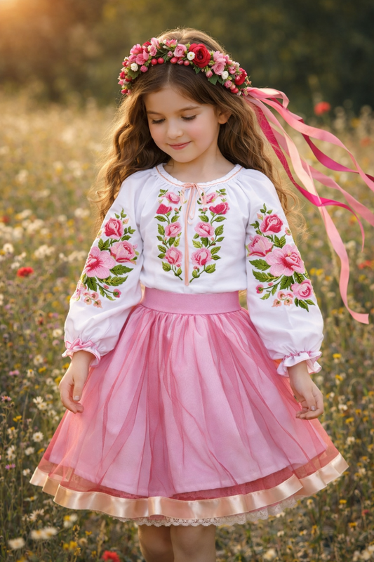 Ukrainian Traditional Costume with Vyshyvanka for Girls