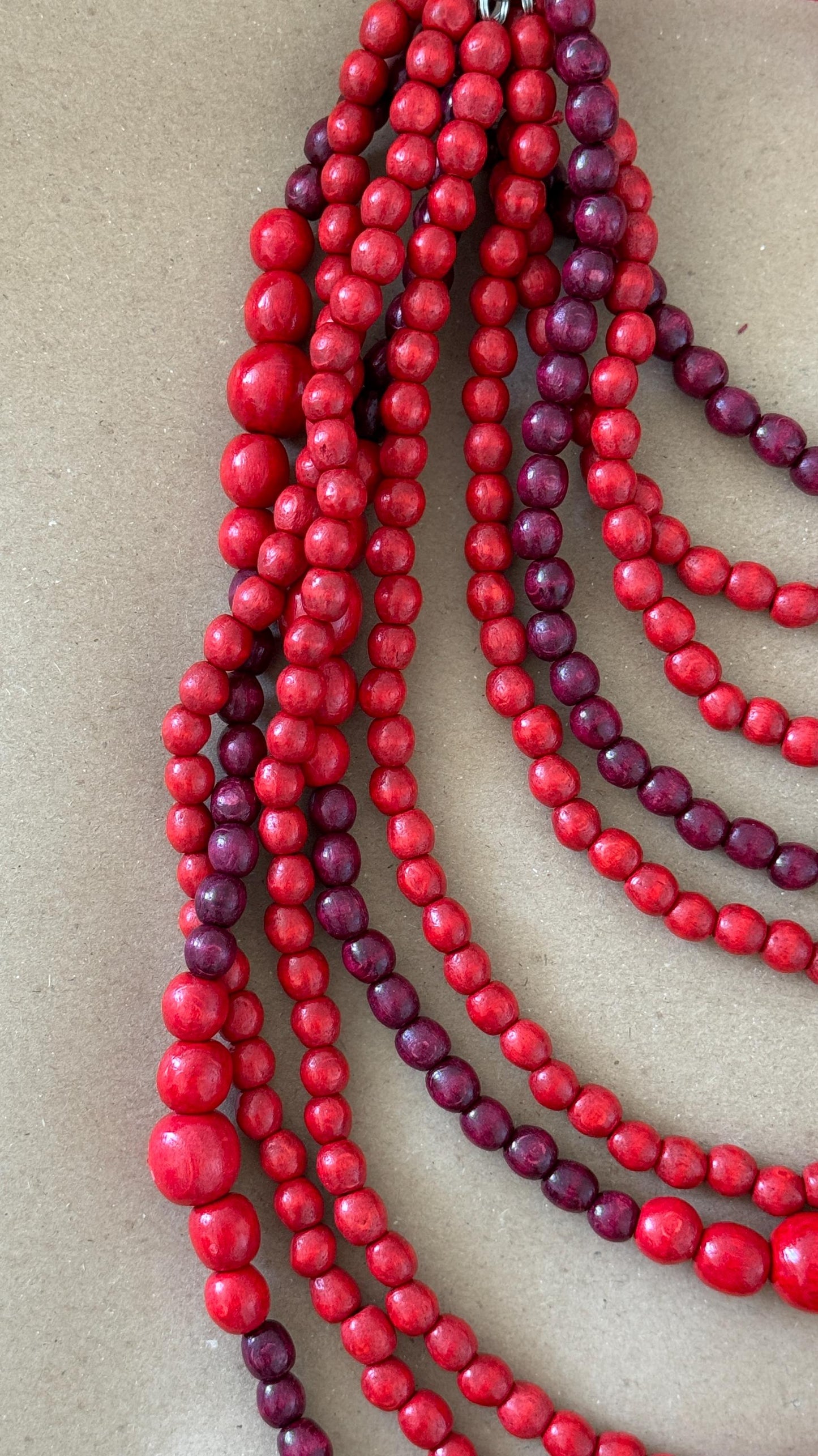Red Ukrainian Necklace Vyshyvanka Accessory Folk Boho Style Necklace