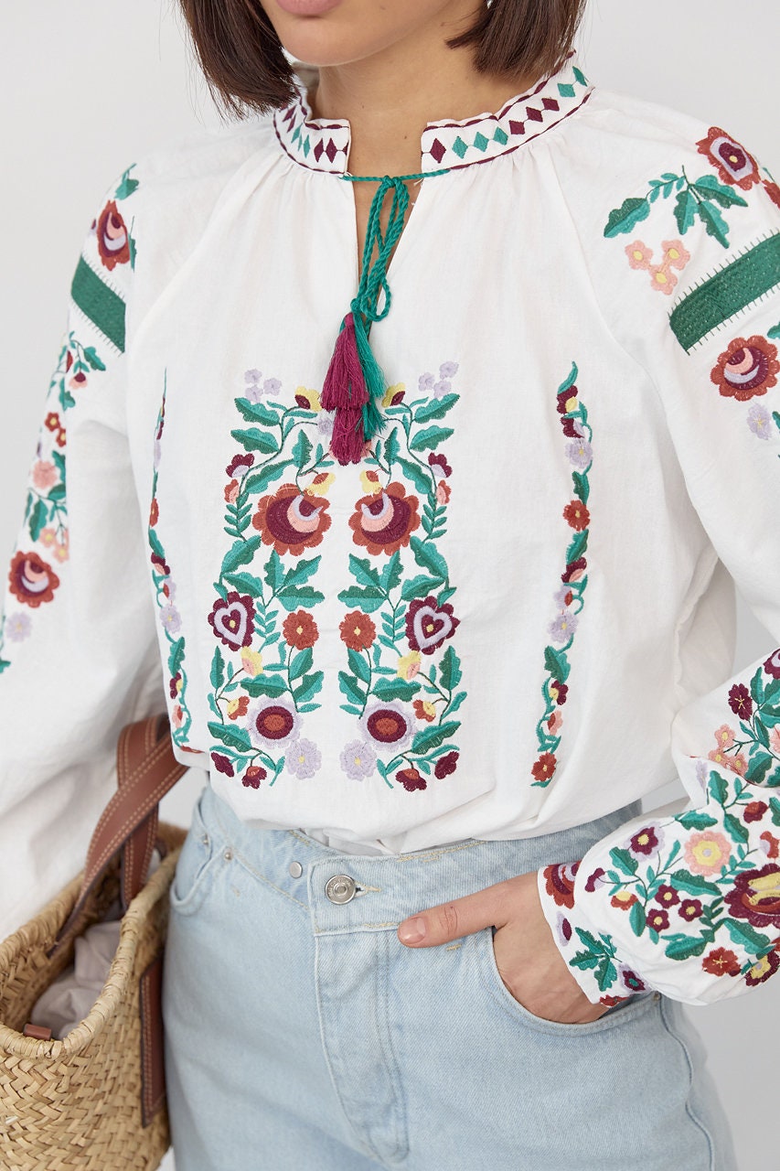 Modern Ukrainian Oversize Vyshyvanka for Women with Floral Embroidery