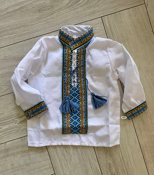 0-2YO Ukrainian Baby Boy Vyshyvanka Shirt – Perfect for Baptisms, Birthdays & Special Occasions