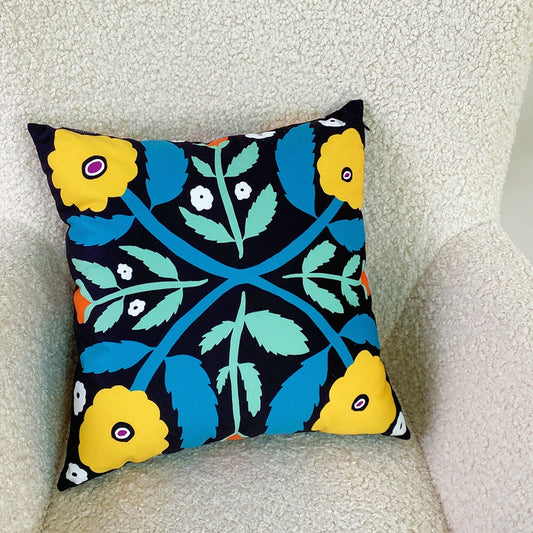 Velvet Decorative Pillow Case with Modern Ukrainian Print 4 Designs