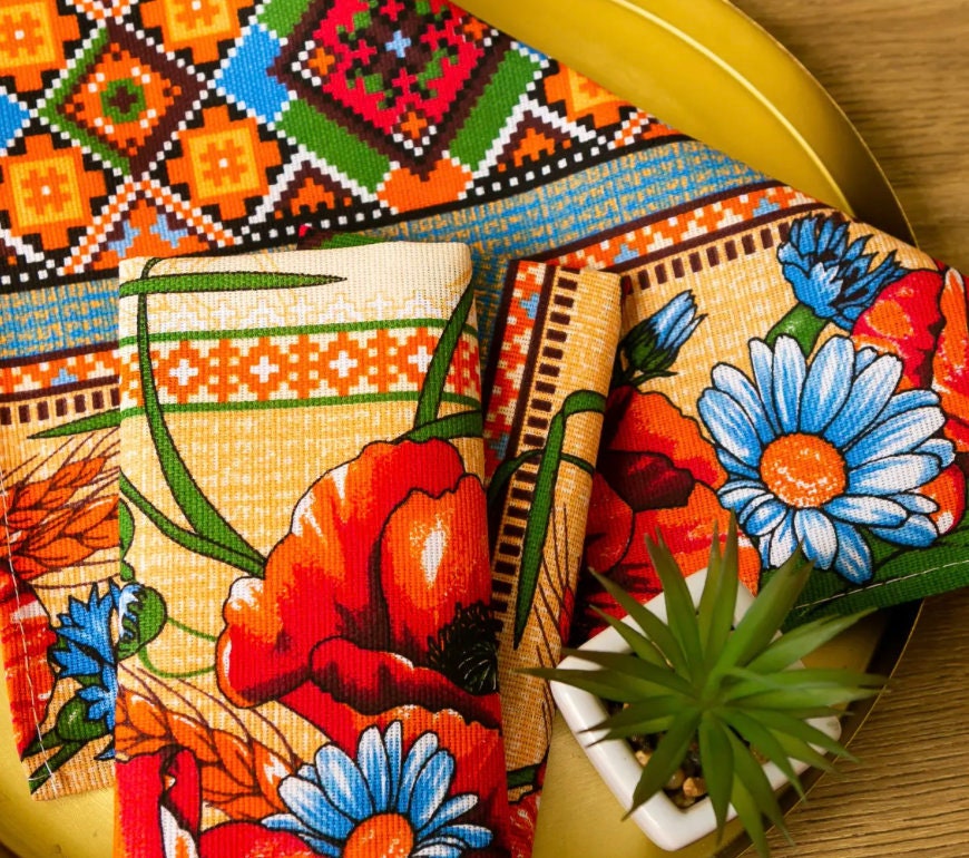 Modern Ukrainian Table Napkins Ukrainian Home Decor