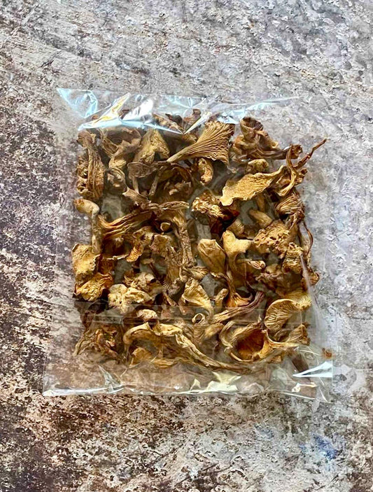 Organic Dried Chanterelle Mushrooms from the Carpathian Mountains Handpicked and Naturally Dried
