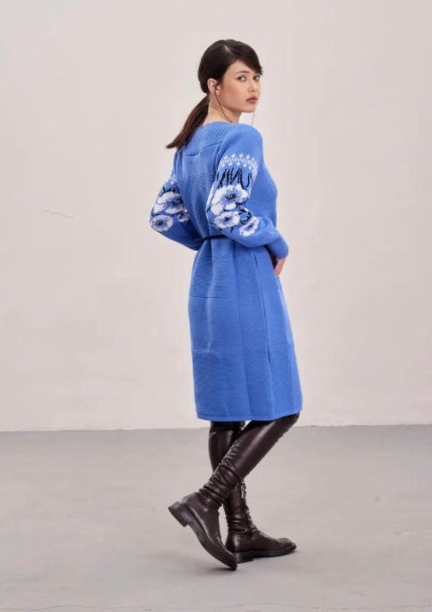 Oversize Long Sweater Pencil Dress, High Quality Long Sleeves Dress