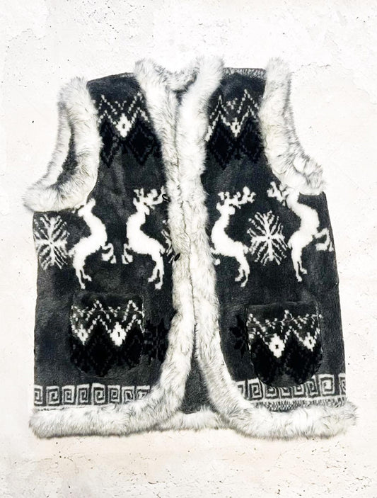 Traditional Mountain Unisex Sheep Wool Vest Made in Ukraine