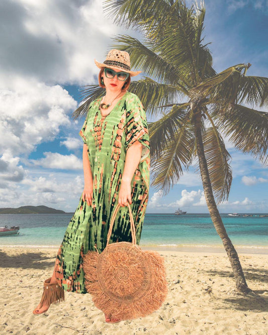 Elegant Dreen Tie-Dye Beach Loungewear Maxi Dress Perfect for Resort and Relaxation