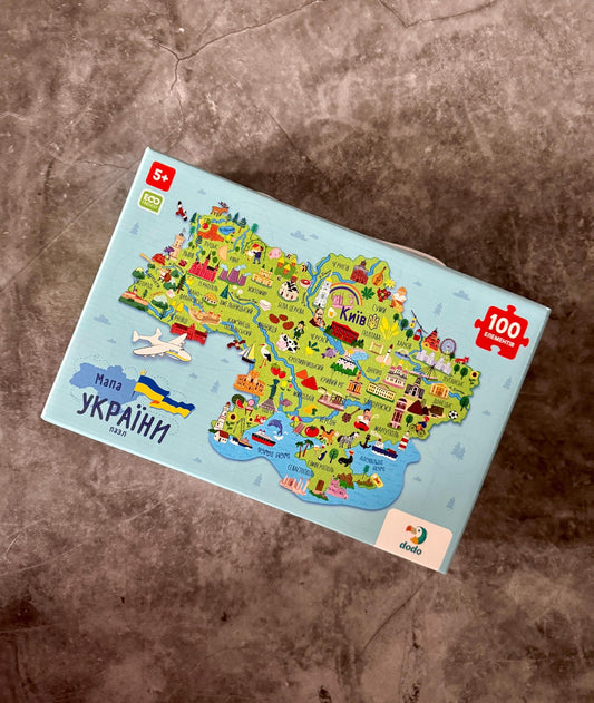 Colorful Puzzle Map of Ukraine – 100 Pieces, Ages 5+