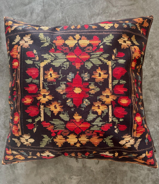 Velvet Decorative Pillow Case with Ethnic Ukrainian Print 5 Designs
