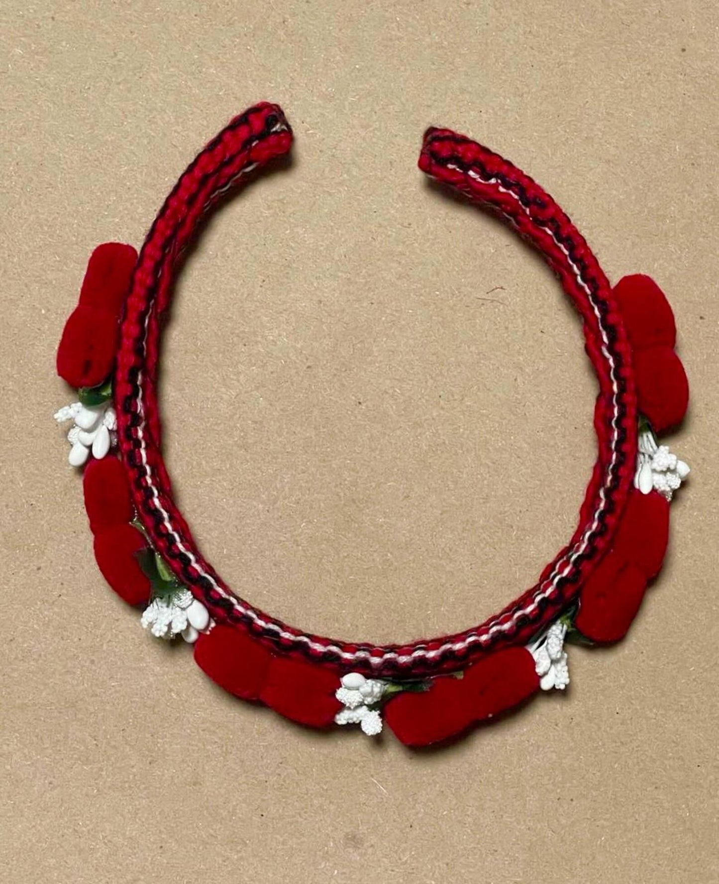 Artisan Lemko Woven Red Headband – Child & Adult Fit