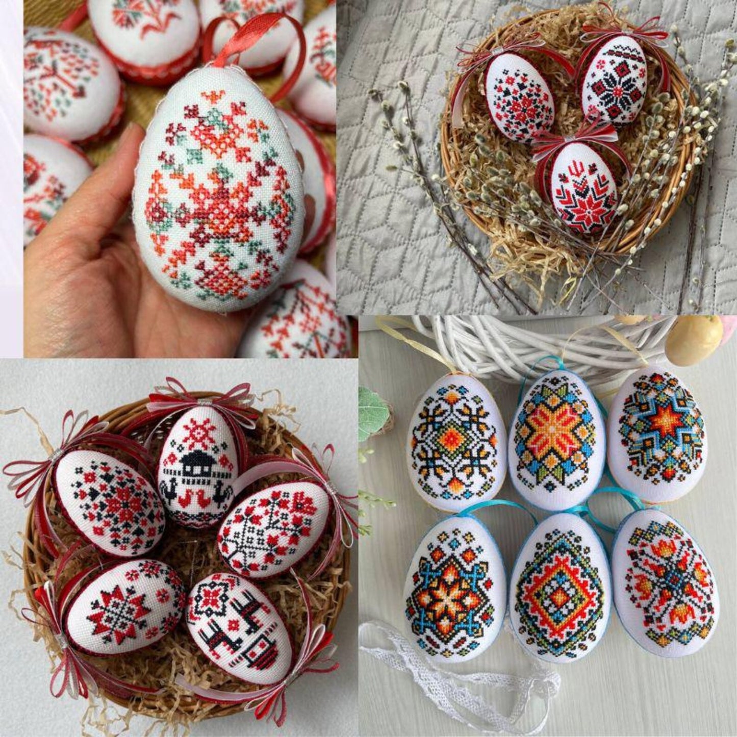 Ukrainian Pysanka Easter Egg Embroidery Pattern Set