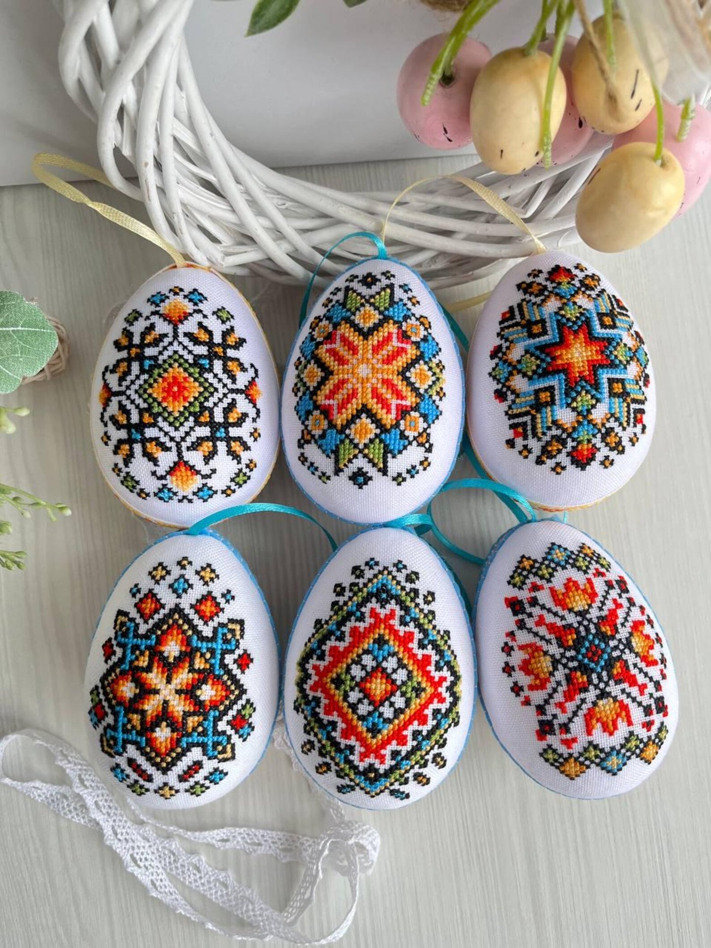 Ukrainian Pysanka Easter Egg Embroidery Pattern Set