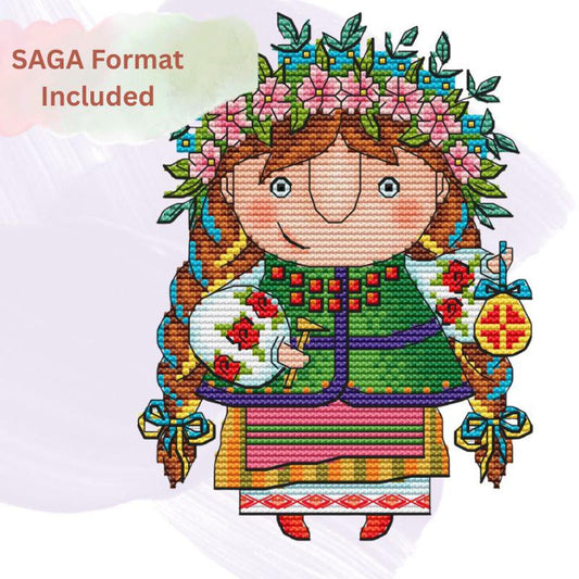 Ukrainian Girl Cross Stitch Pattern
