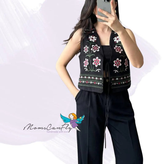 Folk Embroidered Vest – Bohemian Vyshyvanka