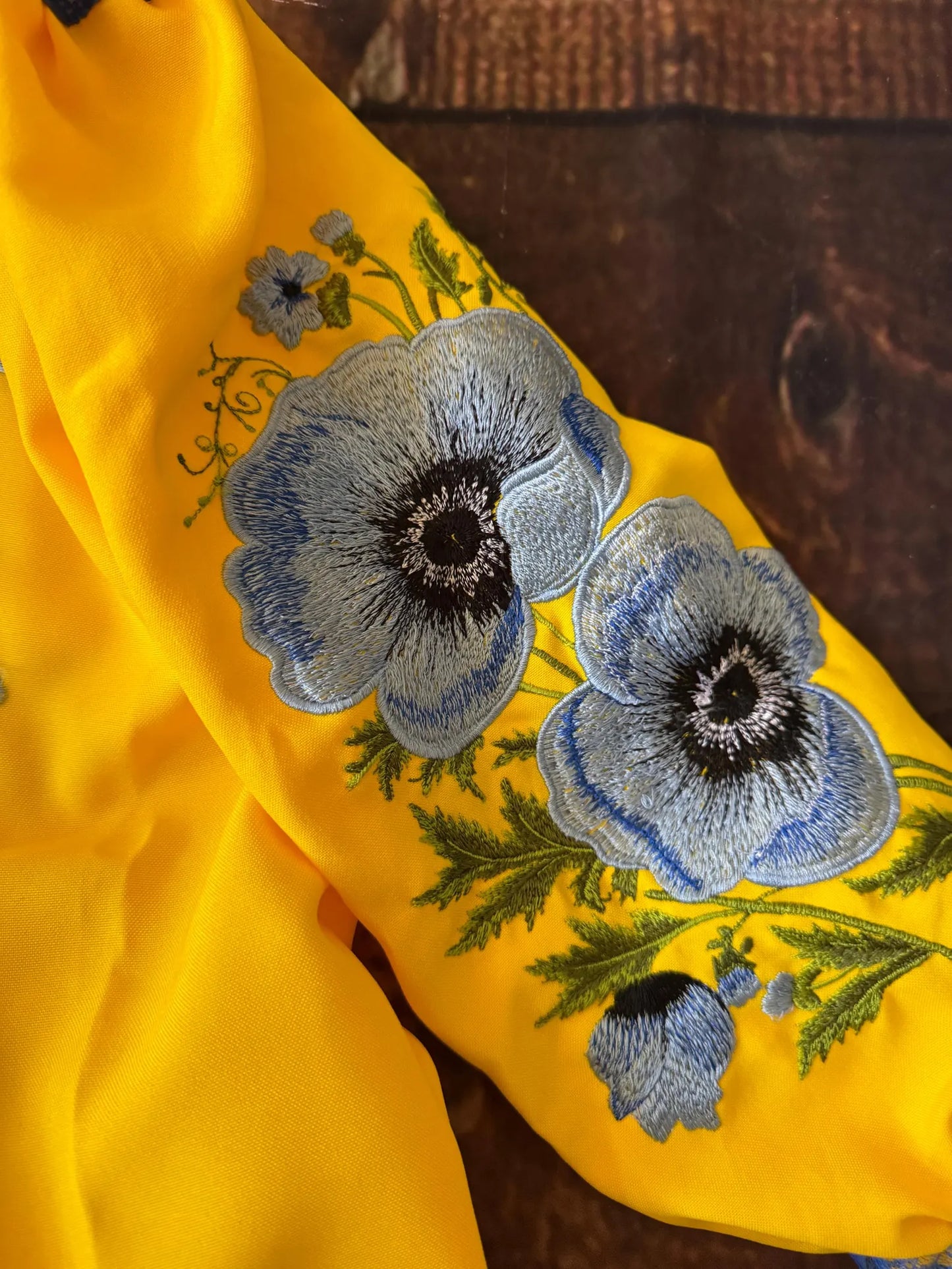 National Traditional Ukrainian Folk Costume for Girls in Blue Yellow