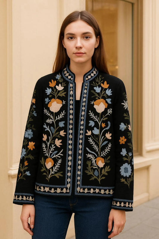 Stunning Suzani Embroidered Cotton Summer Jacket