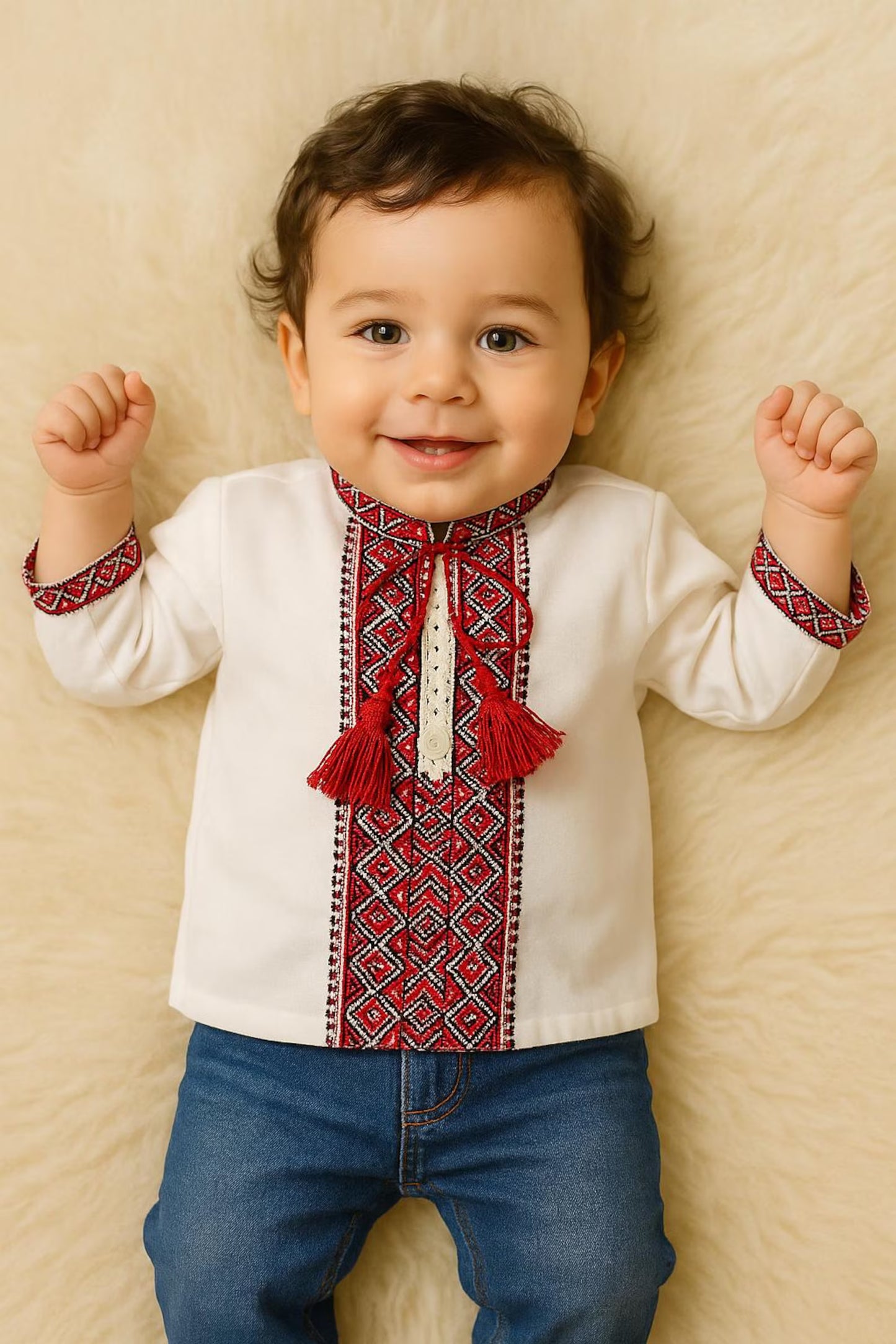 Adorable Baby Boy Vyshyvanka Shirt – Perfect for Baptisms, Birthdays & Special Occasions