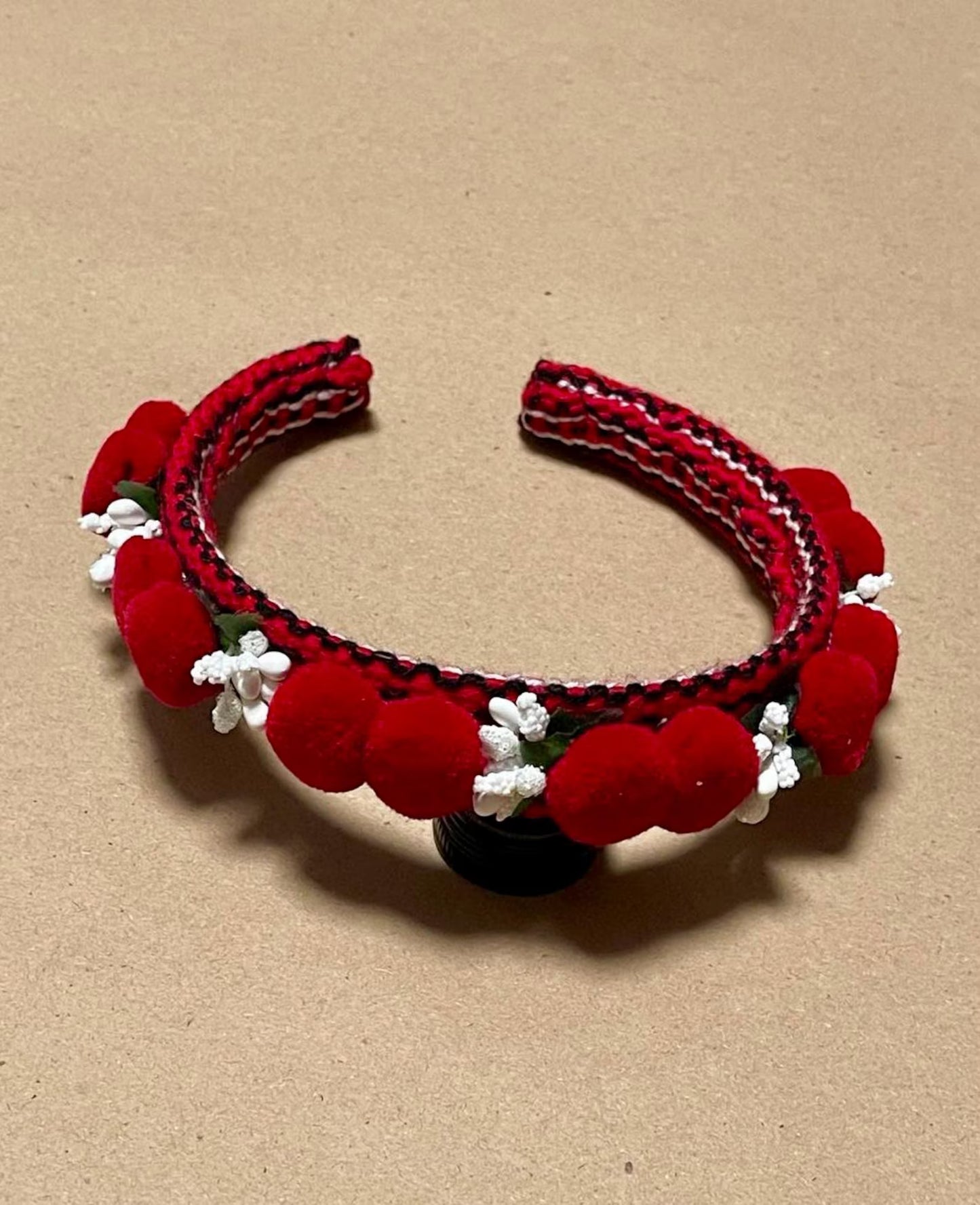 Artisan Lemko Woven Red Headband – Child & Adult Fit