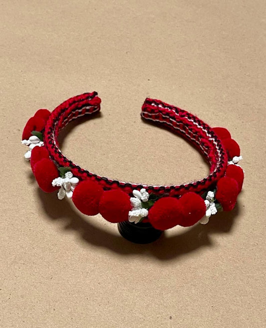 Artisan Lemko Woven Red Headband – Child & Adult Fit