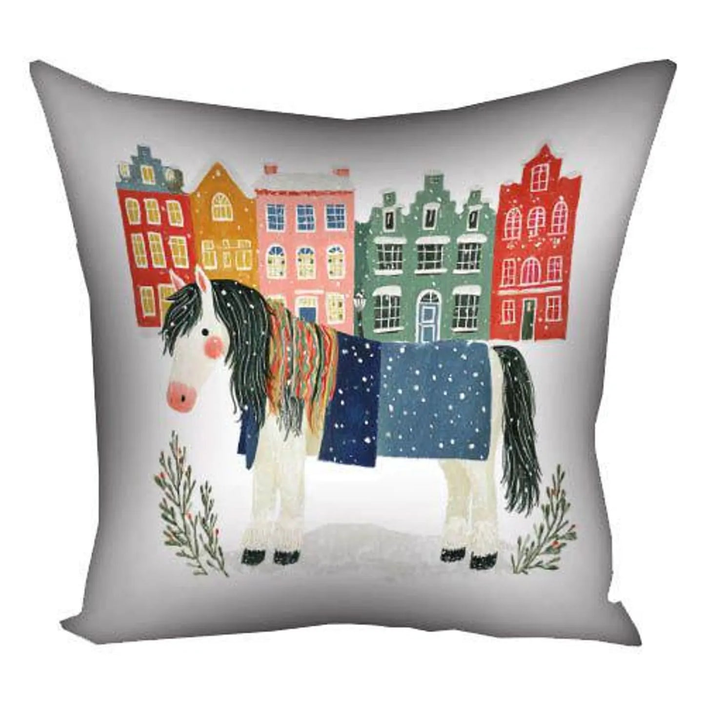 Velvet Horse Motif Decorative Pillowcase – Folk-Inspired Design for the Year of the Horse