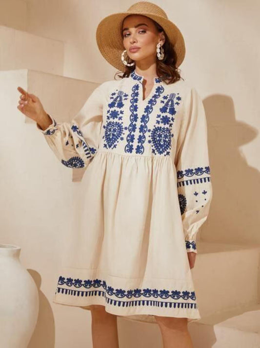 Glamorous Embroidered Oversize Resort Kaftan Dress