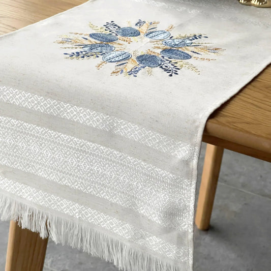 Ukrainian Embroidered Easter Basket Cover featuring Easter eggs