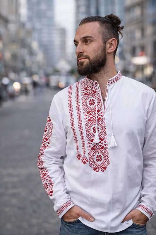 XS-4XL Embriodered Sorochka Shirt for Men