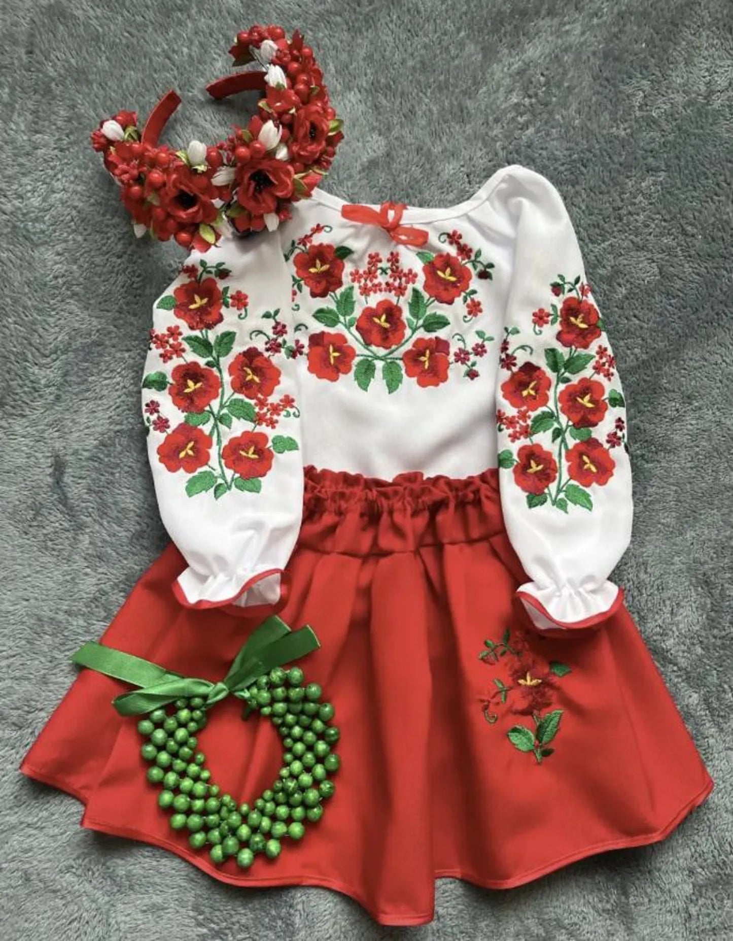 National Traditional Ukrainian Folk Costume for Girls