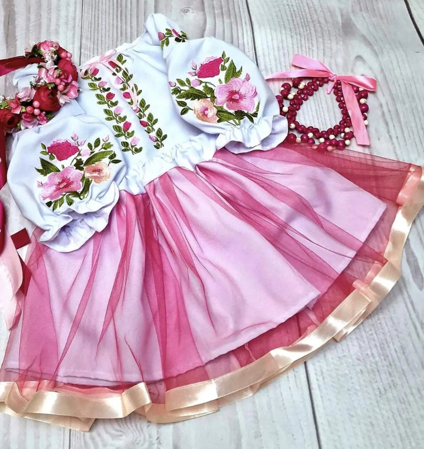 Ukrainian Traditional Costume with Vyshyvanka for Girls