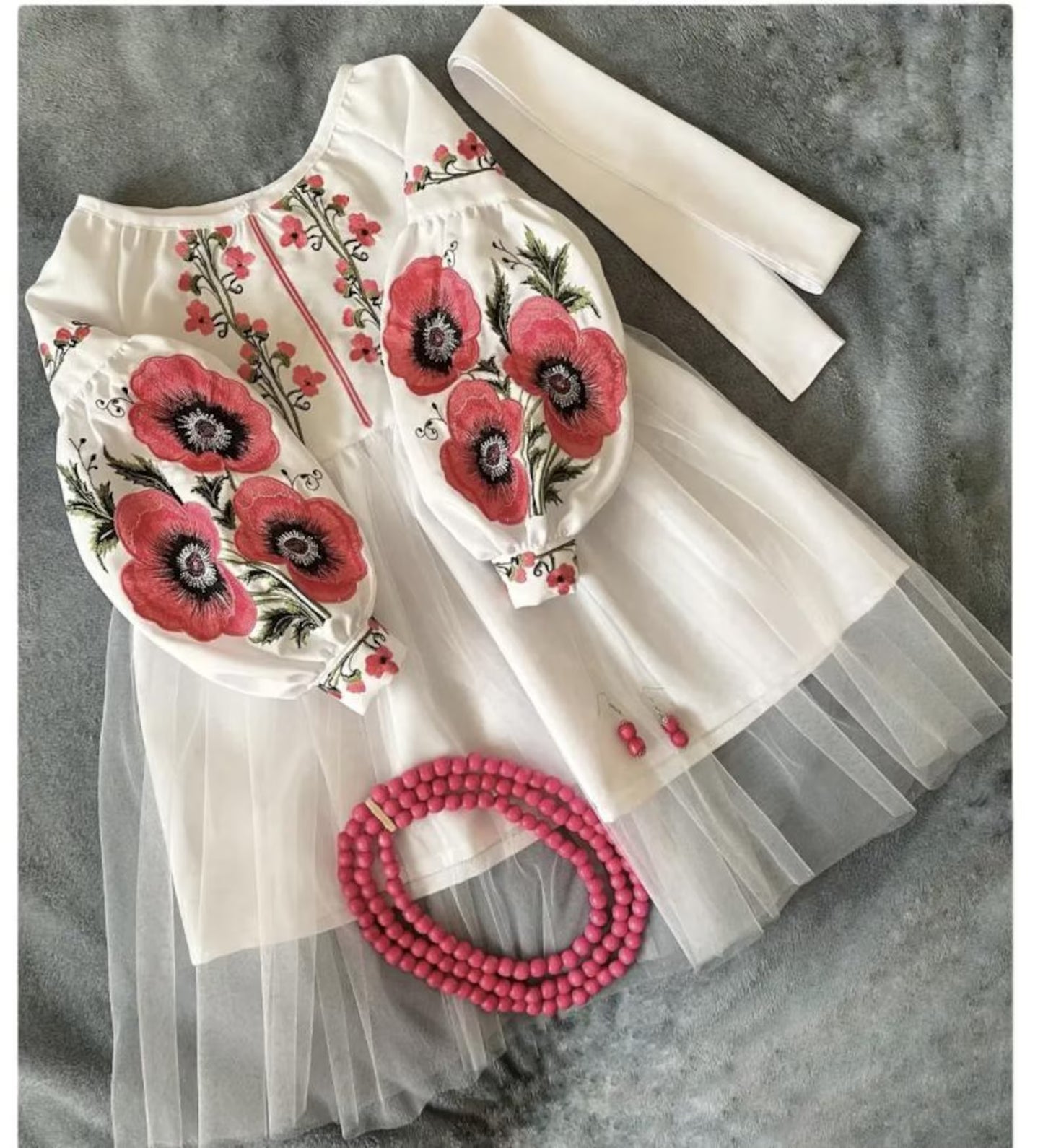 3-14YO Charming Ukrainian Embroidered Dress for Girls