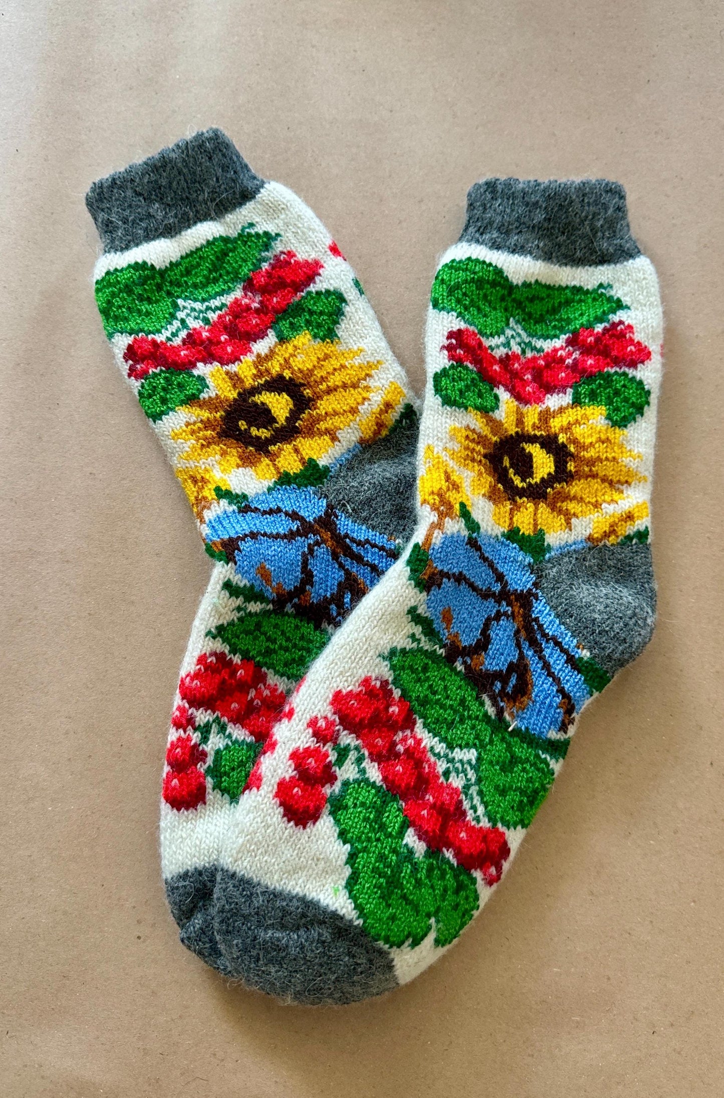 Handmade Warm Ukrainian Socks – Cozy, Durable, and Culturally Inspired, Socks from Natural Wool, Ukrainian Winter Gift
