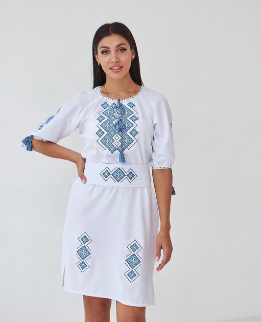 XXS-6XL Traditional Ukrainian Embroidered Vyshyvanka Dress for Women
