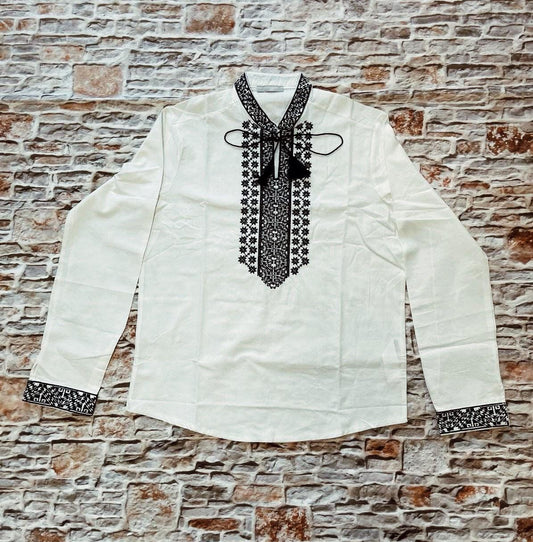 S-3XL Traditional Ukrainian Long Sleeve Sorochka Shirt for Men