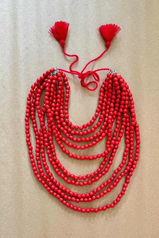 Handmade Traditional Multi Layer Ukrainian Wooden Necklace
